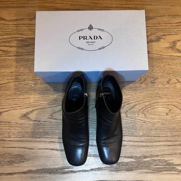 Prada Leather Studded Accents Boots - Picture 7 of 7